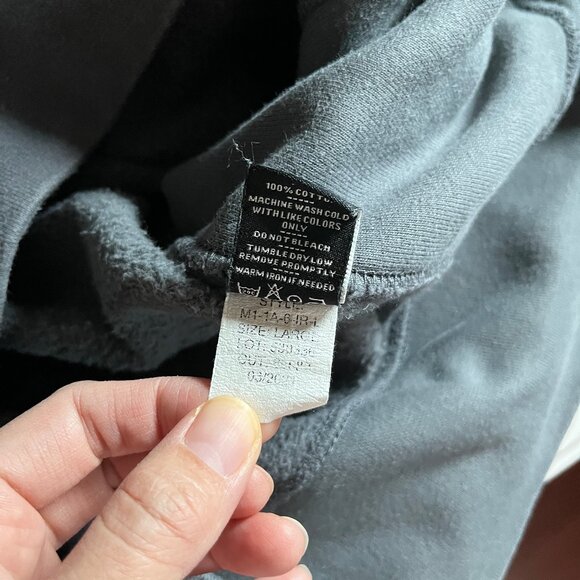 American Giant Moto Full Zip Heavy Cotton Sweatshirt - Men's Size L - Gray - Picture 6 of 10